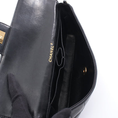 チョコバー チェーンショルダーバッグ ラムスキン ブラック ゴールド金具 シャネル バッグ CHANEL