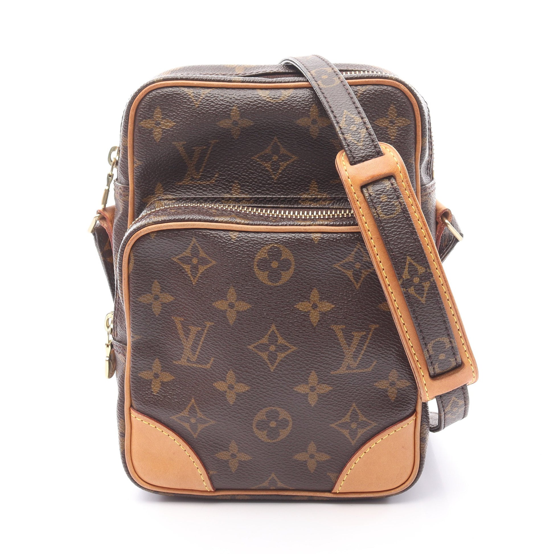 アマゾン モノグラム ショルダーバッグ PVC レザー ブラウン ルイヴィトン バッグ LOUIS VUITTON