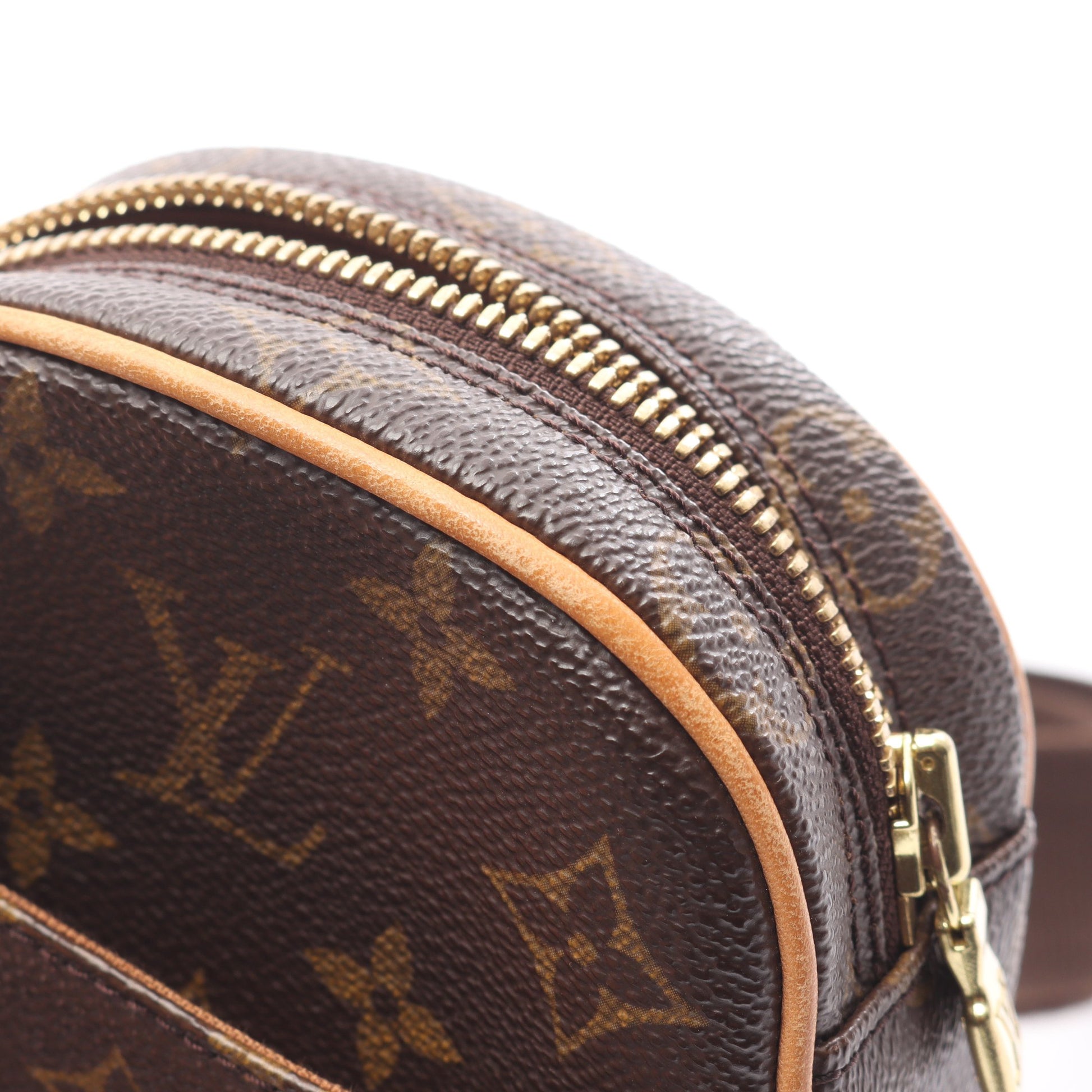 ポシェットガンジュ モノグラム ボディバッグ PVC レザー ブラウン ルイヴィトン バッグ LOUIS VUITTON