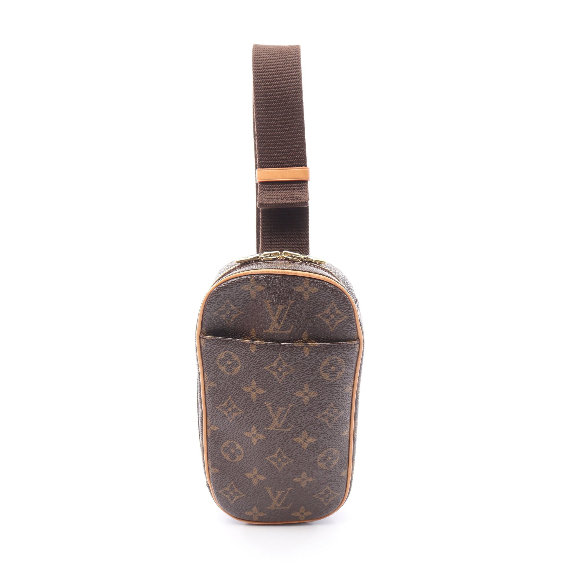 ポシェットガンジュ モノグラム ボディバッグ PVC レザー ブラウン ルイヴィトン バッグ LOUIS VUITTON