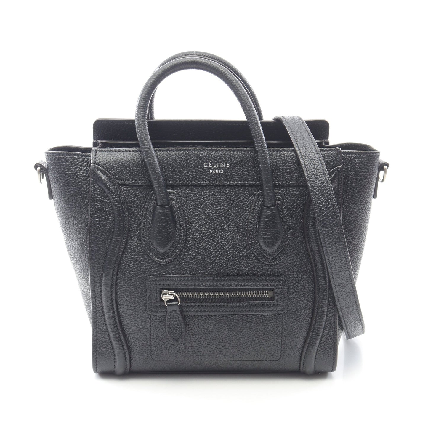 ラゲージ ナノショッパー ハンドバッグ レザー ブラック 2WAY セリーヌ バッグ CELINE