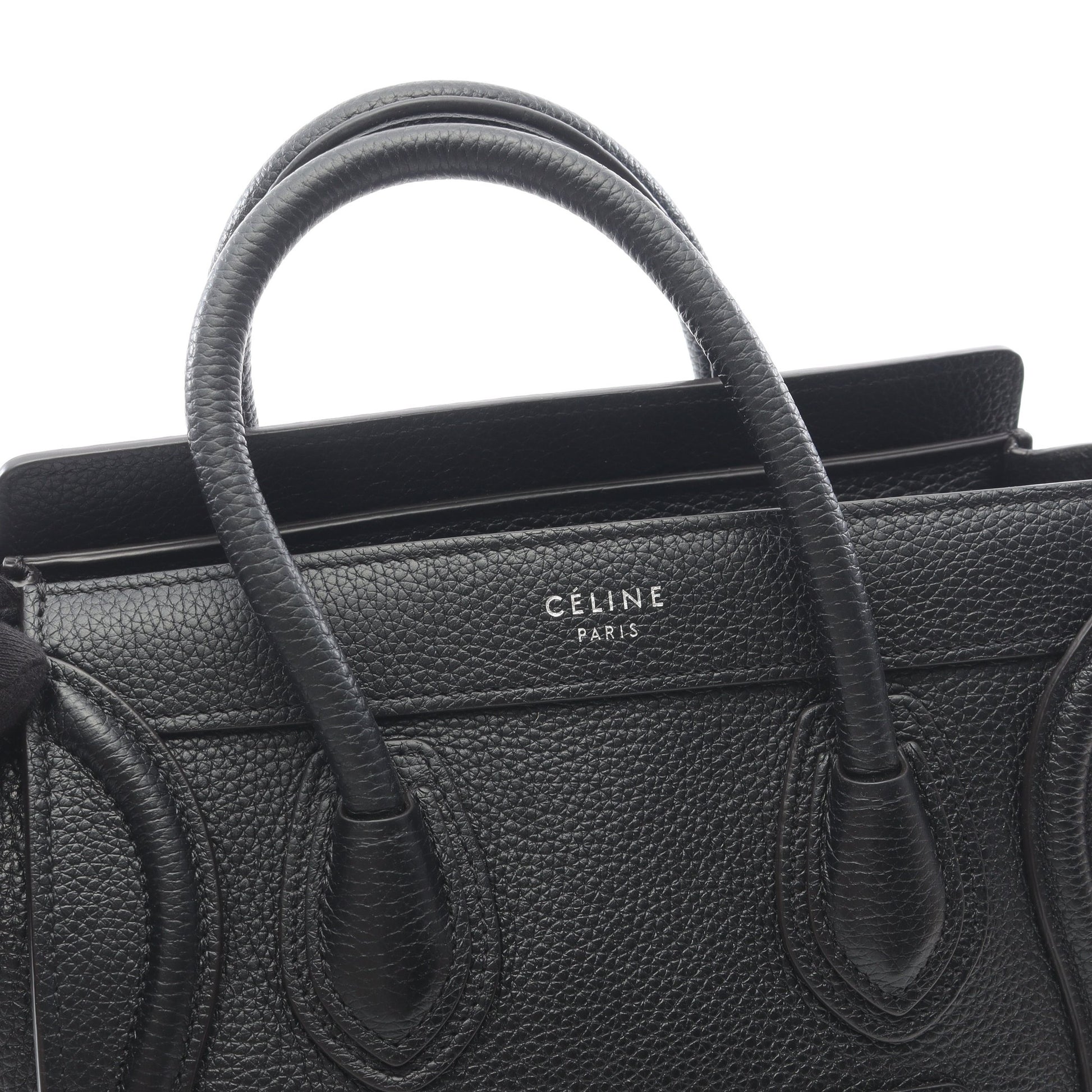 ラゲージ ナノショッパー ハンドバッグ レザー ブラック 2WAY セリーヌ バッグ CELINE