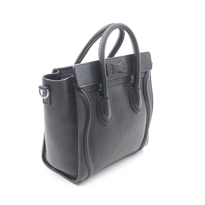 ラゲージ ナノショッパー ハンドバッグ レザー ブラック 2WAY セリーヌ バッグ CELINE
