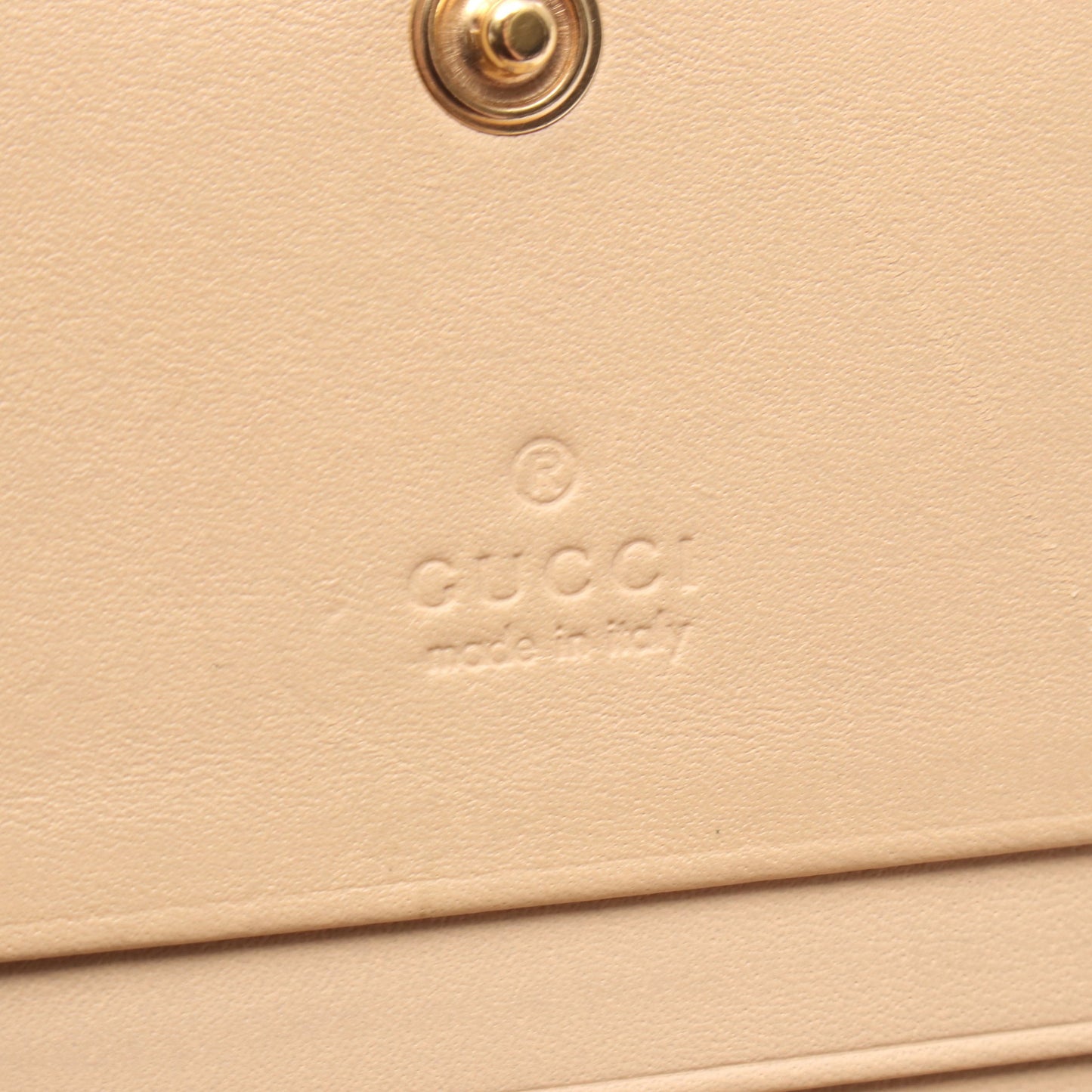 GGスプリーム ホースビットプリント 二つ折り財布 PVC ベージュ ゴールド グッチ 財布・小物 GUCCI