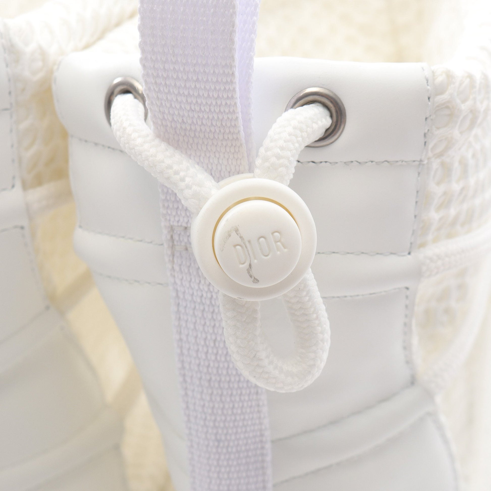 ブーツ レザー ファブリック ホワイト クリスチャンディオール シューズ Christian Dior