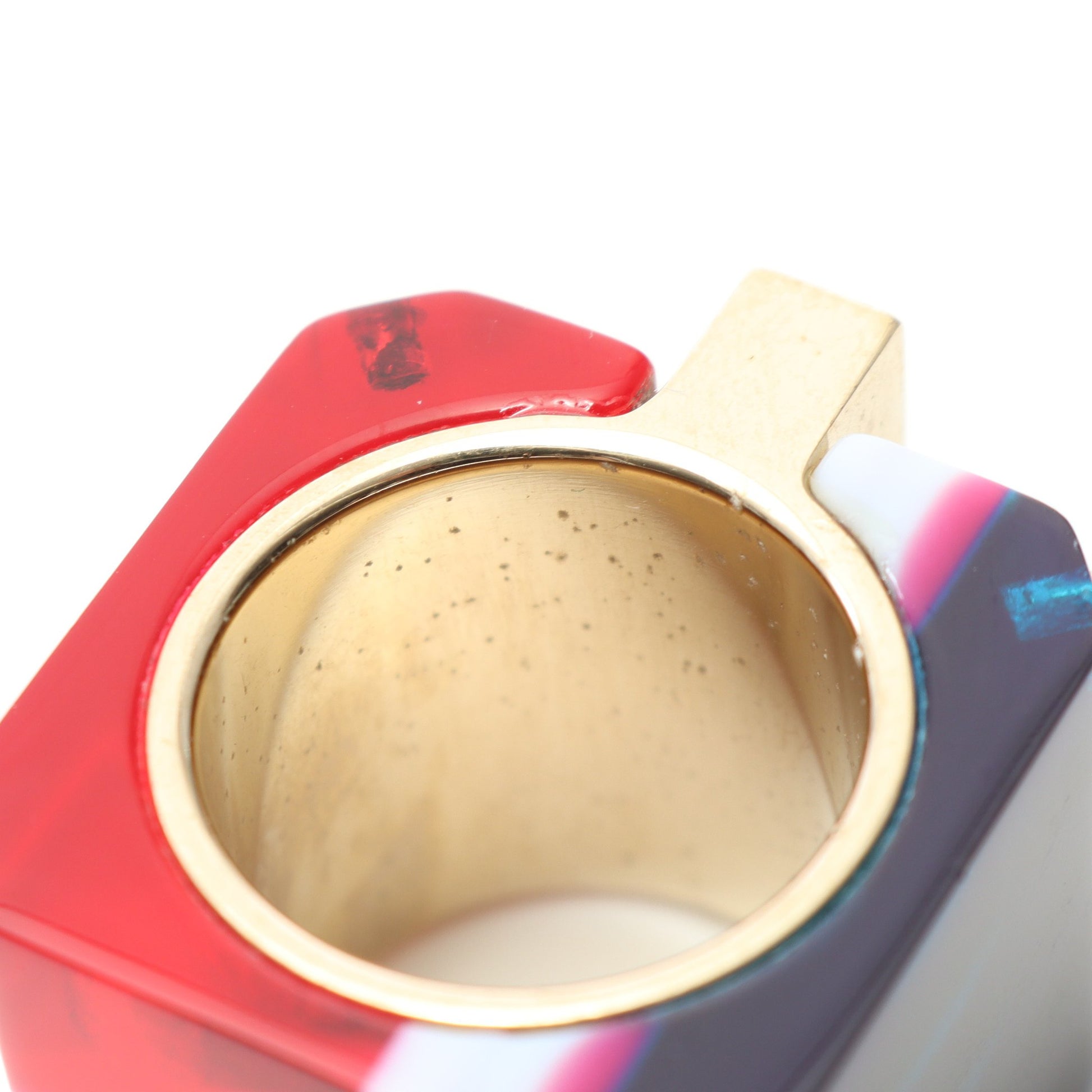 ソルベ ワイド リング 指輪 GP ゴールド マルチカラー クリスチャン  