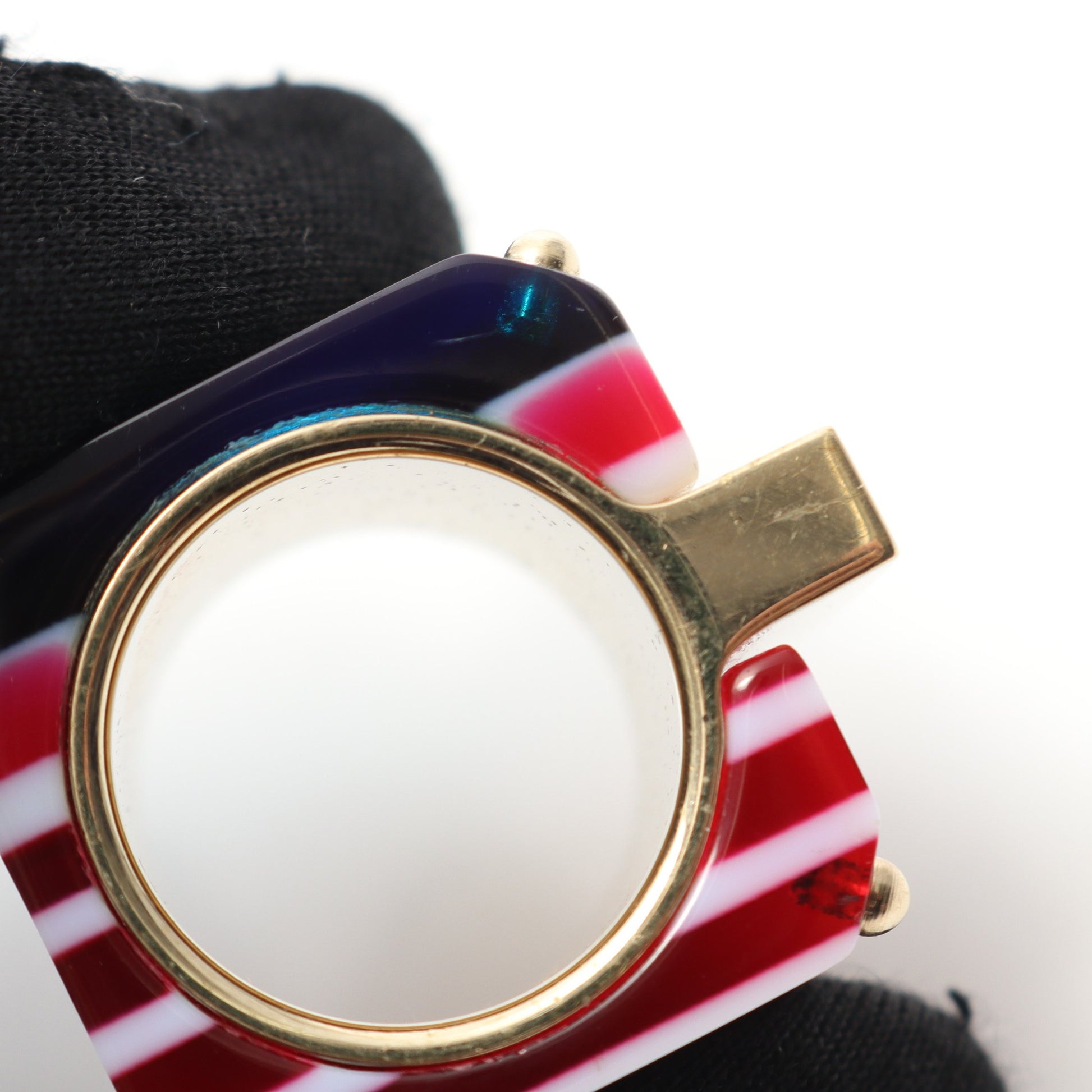 ソルベ ワイド リング 指輪 GP ゴールド マルチカラー クリスチャン  