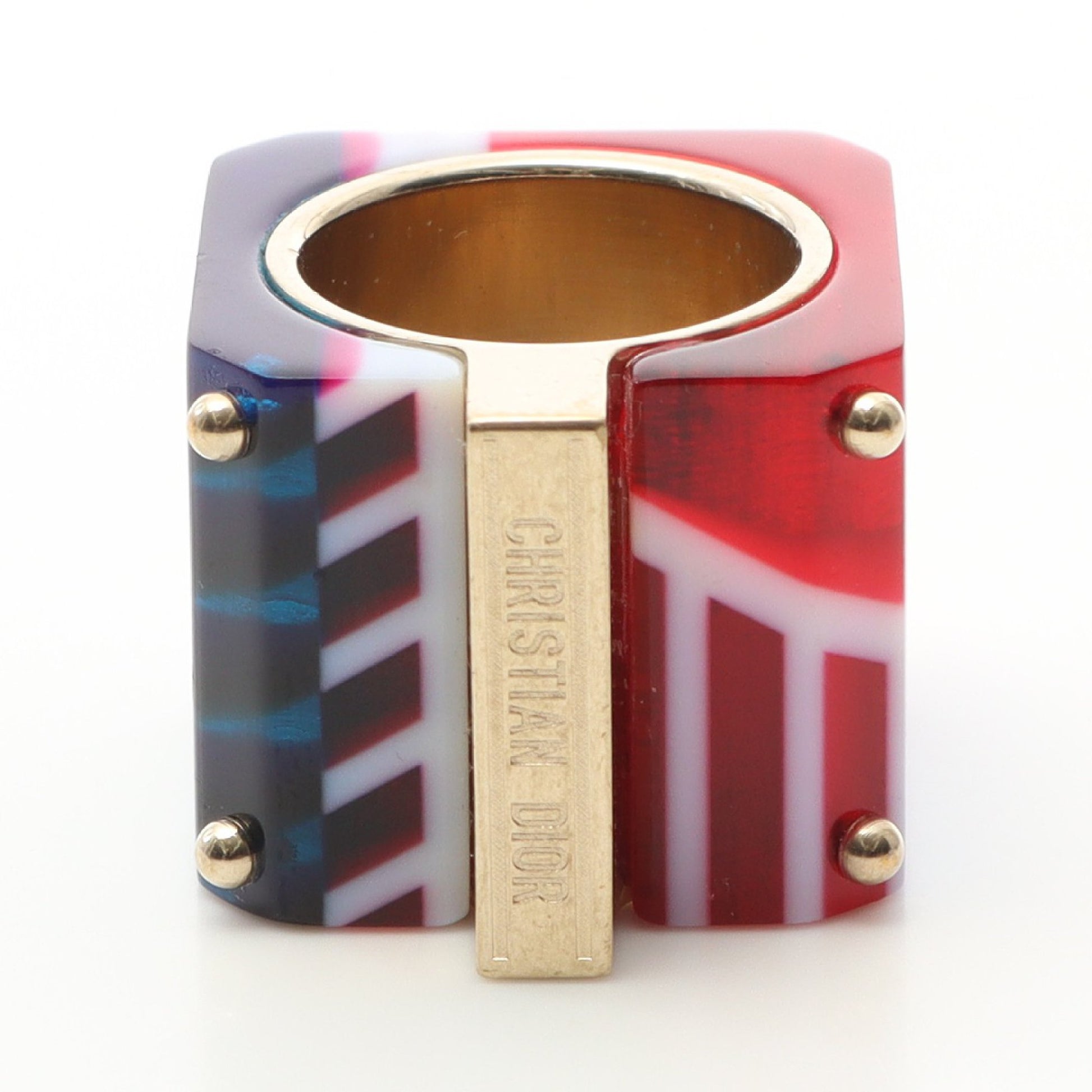 ソルベ ワイド リング 指輪 GP ゴールド マルチカラー クリスチャン  