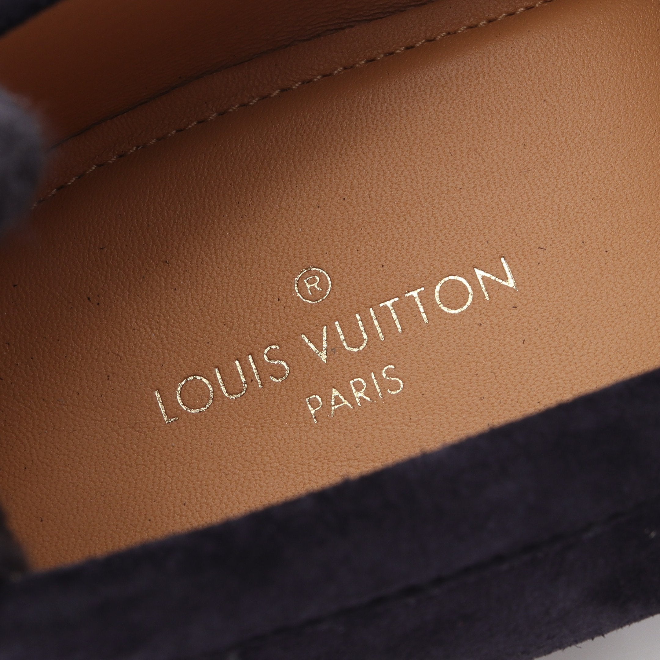 メジャーライン モノグラム ローファー スエード ネイビー ルイ