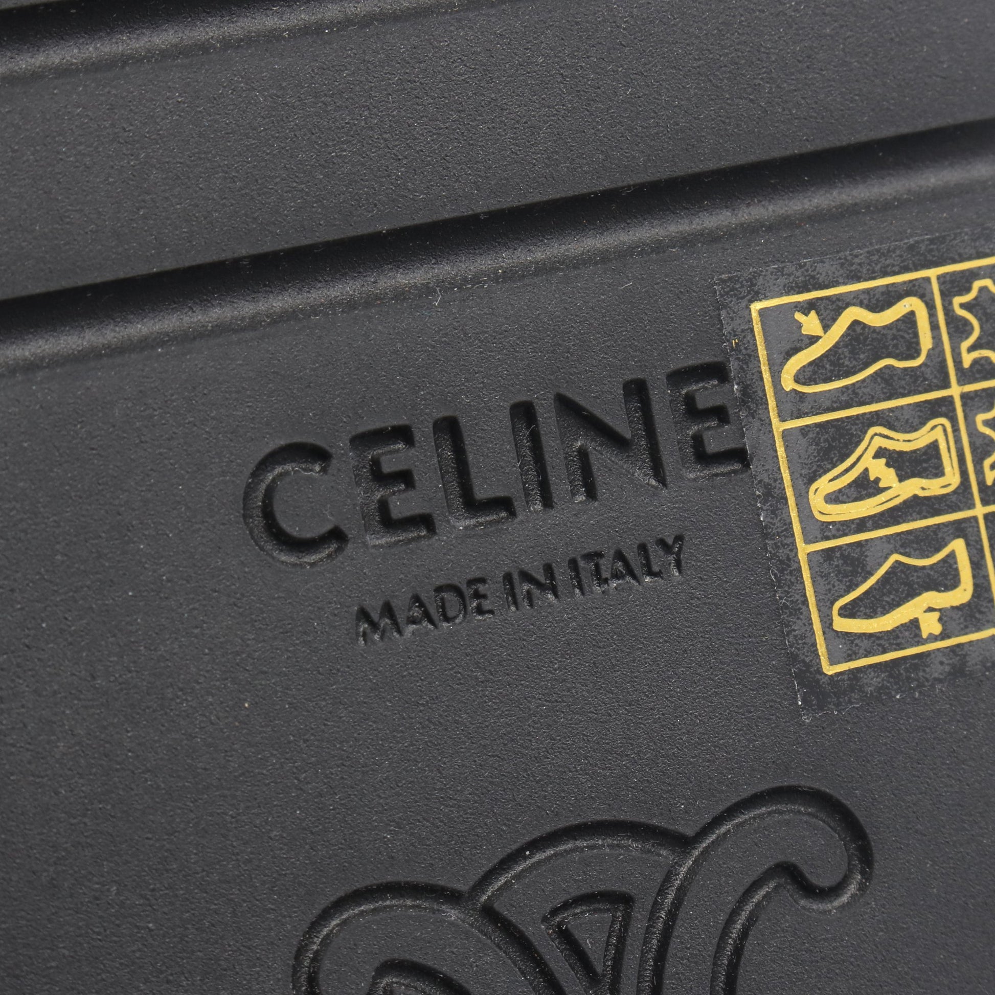 ポリー スライドサンダル レザー ブラック セリーヌ シューズ CELINE