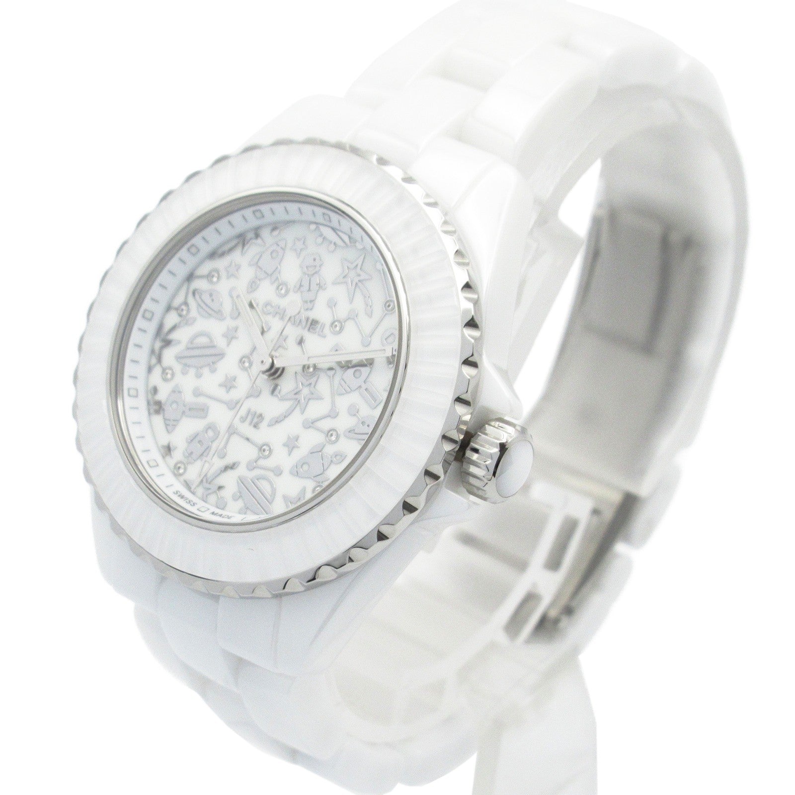 J12 コズミック レディース 腕時計 クオーツ セラミック ホワイト