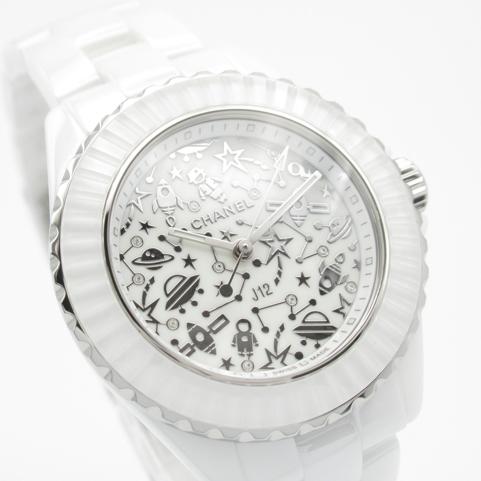 J12 コズミック レディース 腕時計 クオーツ セラミック ホワイト  