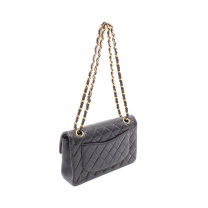 マトラッセ Wフラップ Wチェーンショルダーバッグ ラムスキン ブラック ゴールド金具 シャネル バッグ CHANEL