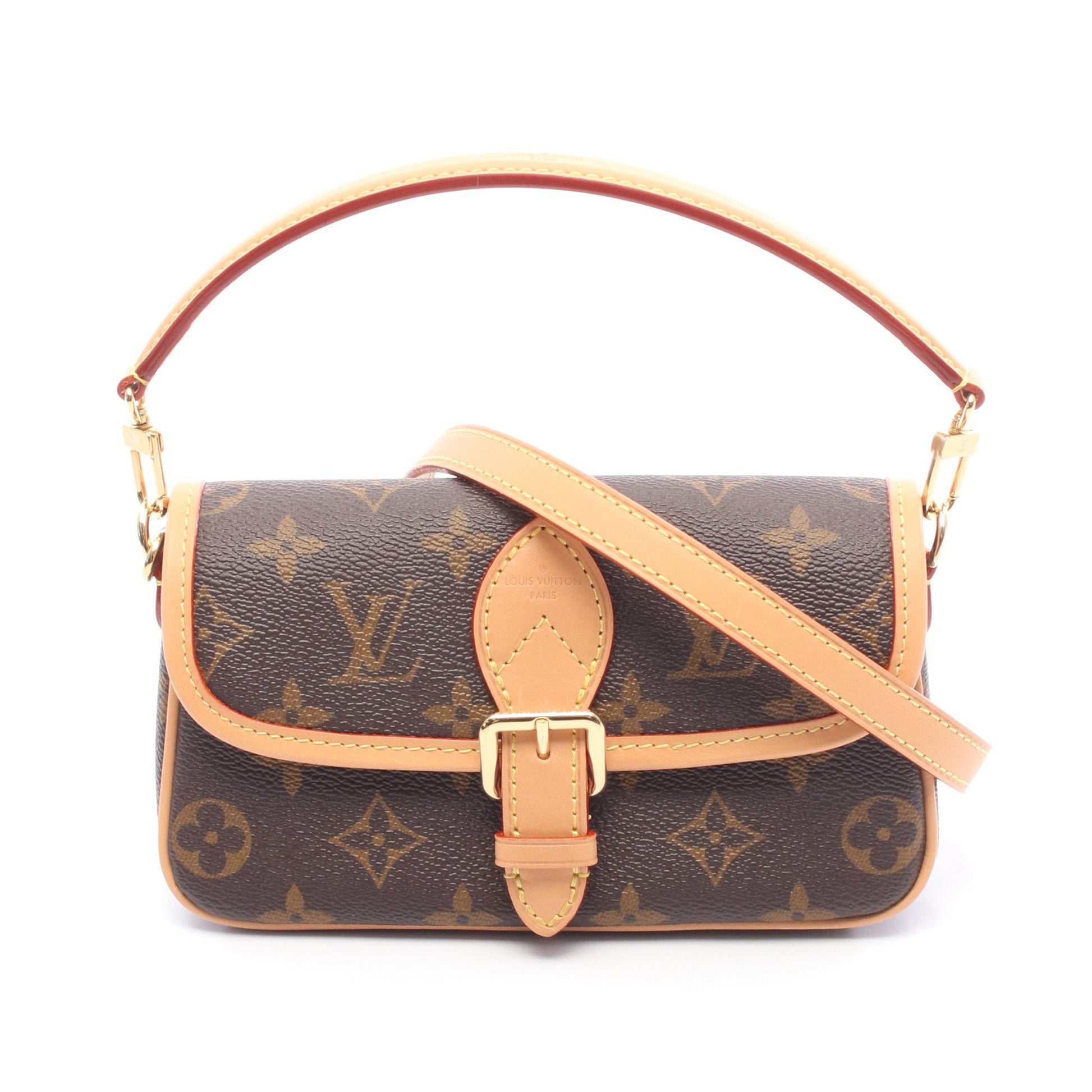 ナノ ディアヌ モノグラム ハンドバッグ PVC レザー ブラウン 2WAY ルイヴィトン バッグ LOUIS VUITTON