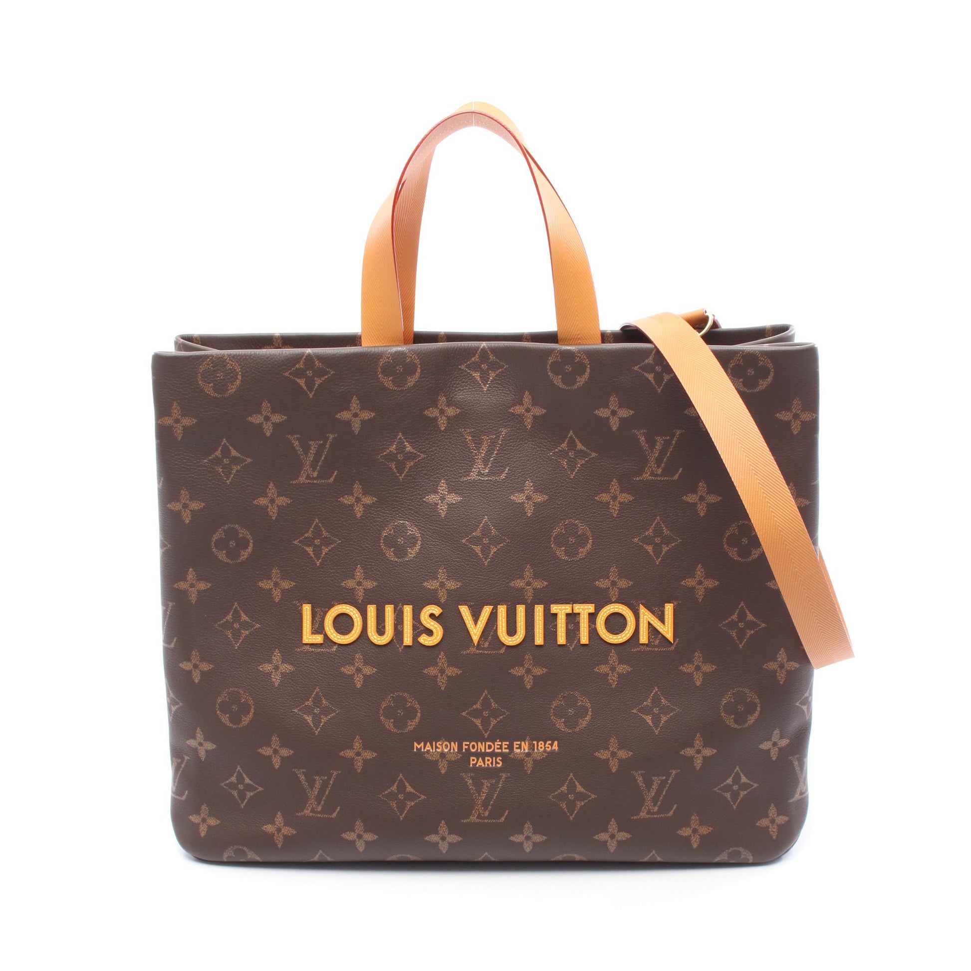 ショッパートートMM モノグラム ハンドバッグ トートバッグ レザー ブラウン 2WAY ルイヴィトン バッグ LOUIS VUITTON