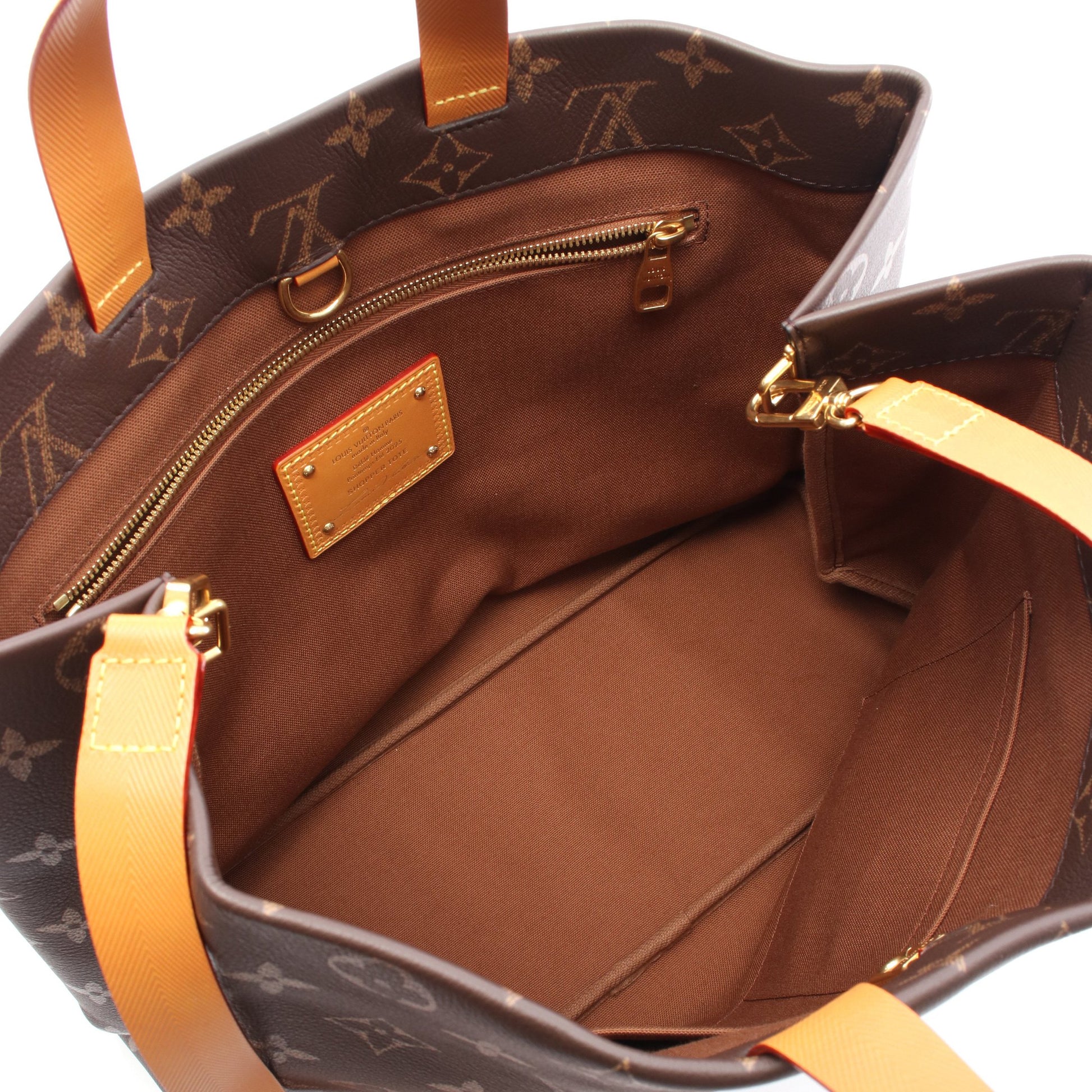 ショッパートートMM モノグラム ハンドバッグ トートバッグ レザー ブラウン 2WAY ルイヴィトン バッグ LOUIS VUITTON