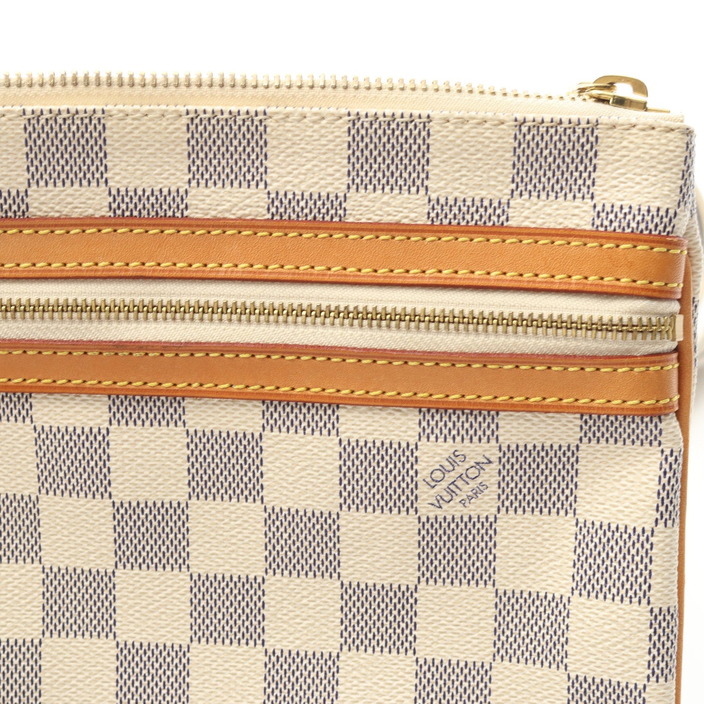 ポシェットボスフォール ダミエアズール ショルダーバッグ PVC レザー ホワイト ルイヴィトン バッグ LOUIS VUITTON