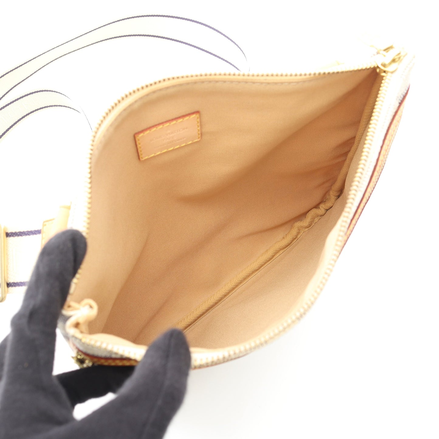 ポシェットボスフォール ダミエアズール ショルダーバッグ PVC レザー ホワイト ルイヴィトン バッグ LOUIS VUITTON