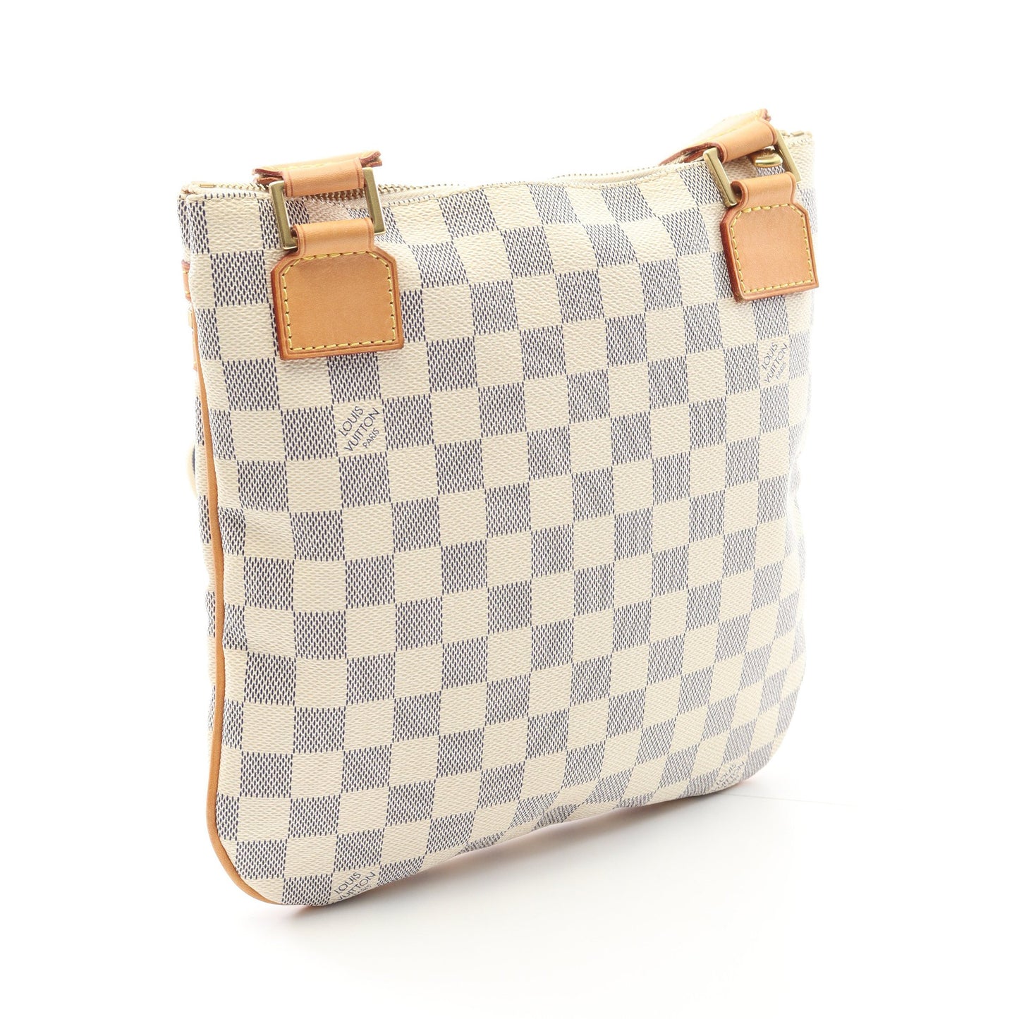 ポシェットボスフォール ダミエアズール ショルダーバッグ PVC レザー ホワイト ルイヴィトン バッグ LOUIS VUITTON