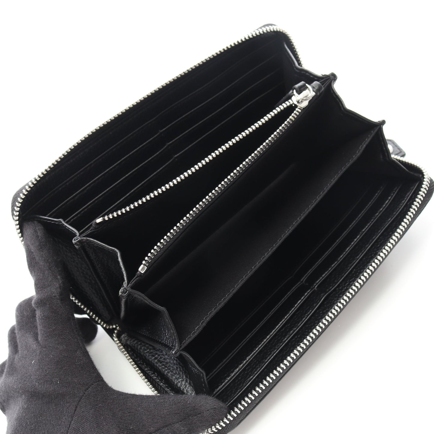 CLASSIC ZIP ROUND WALLET ラウンドファスナー長財布 レザー ブラック  