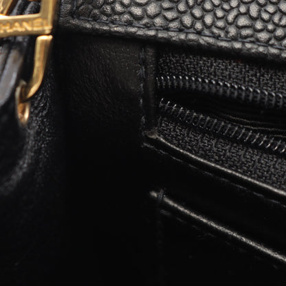 ミニマトラッセ チェーンショルダーバッグ キャビアスキン ブラック ゴールド金具 シャネル バッグ CHANEL