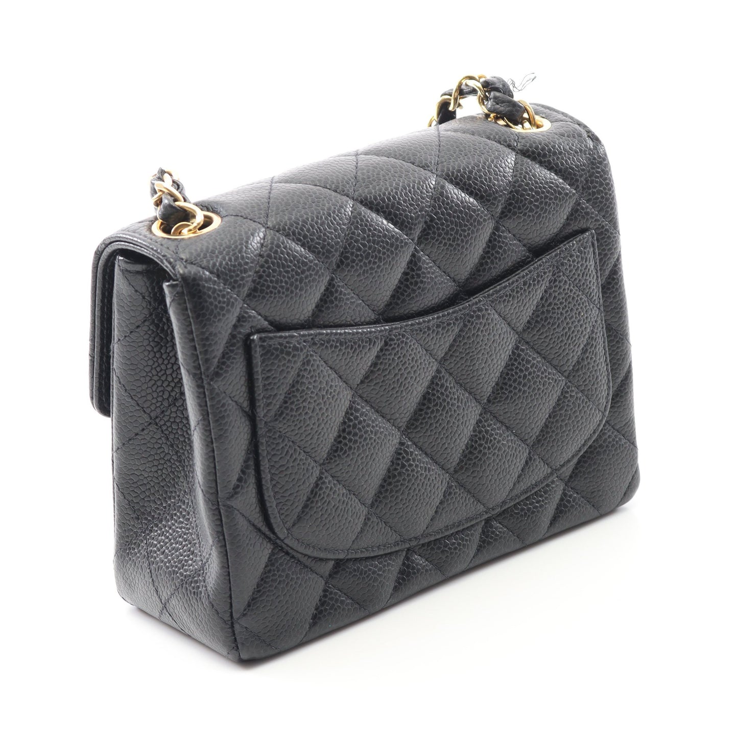 ミニマトラッセ チェーンショルダーバッグ キャビアスキン ブラック ゴールド金具 シャネル バッグ CHANEL