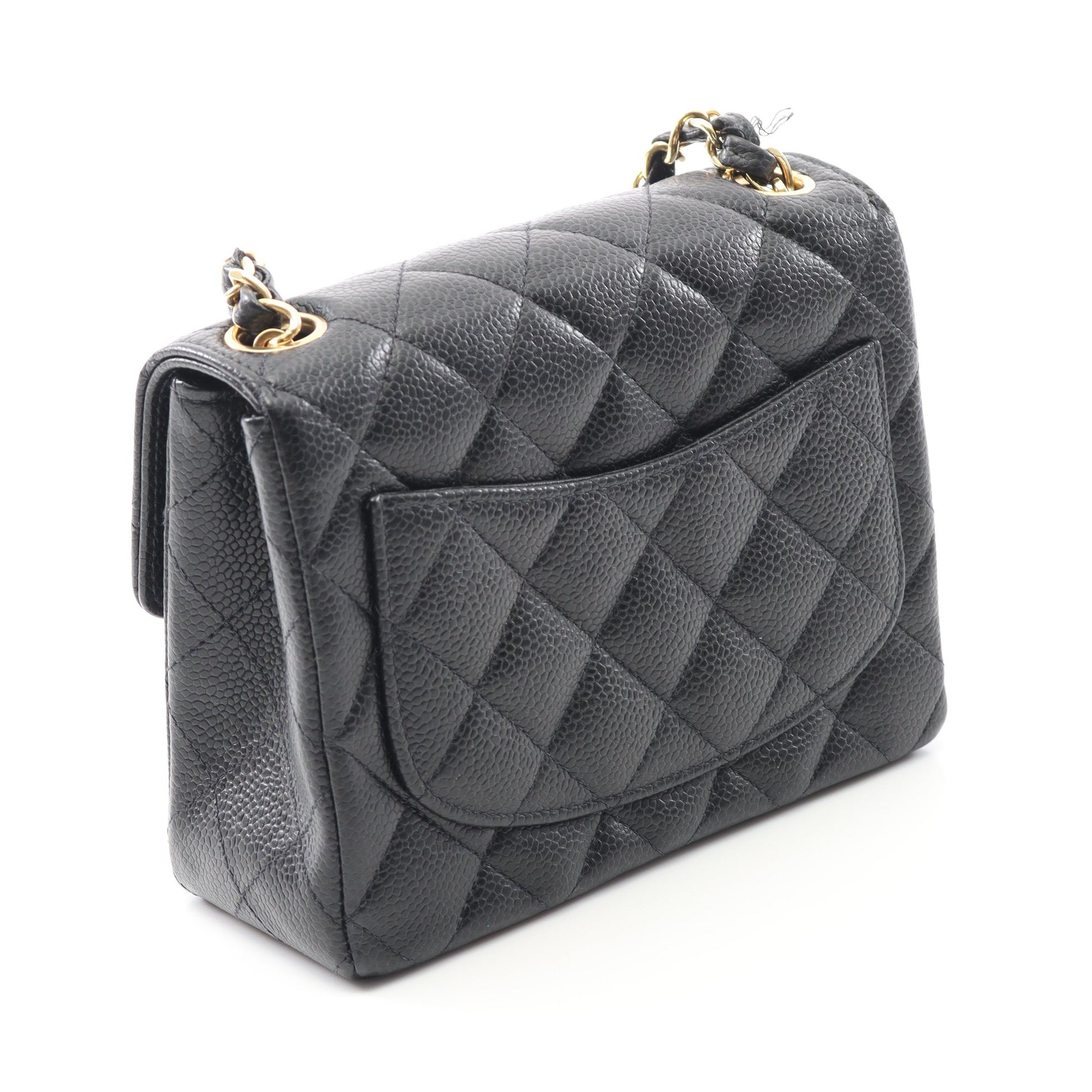 ミニマトラッセ チェーンショルダーバッグ キャビアスキン ブラック ゴールド金具 シャネル バッグ CHANEL