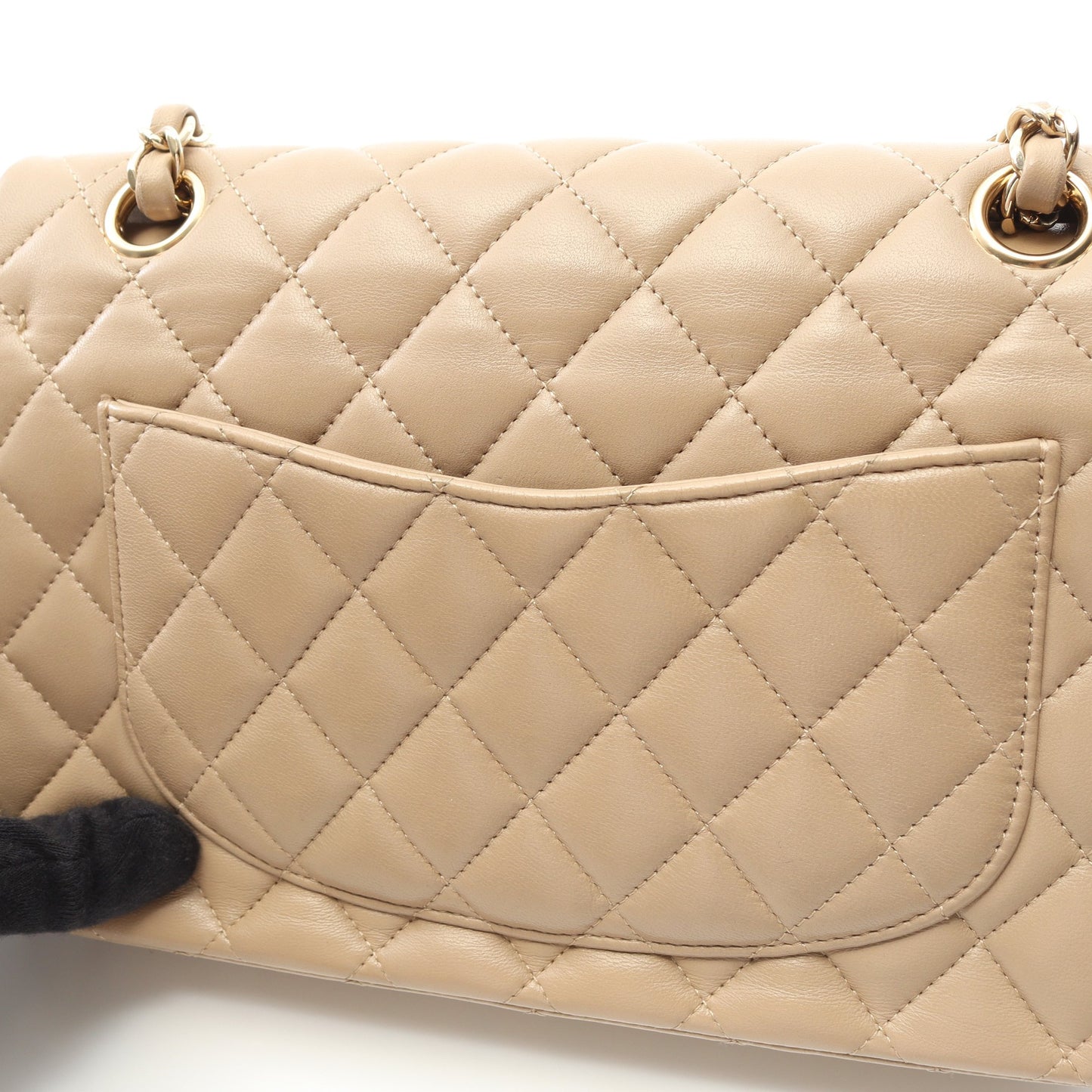 マトラッセ Wフラップ Wチェーンショルダーバッグ ラムスキン ベージュ ゴールド金具 シャネル バッグ CHANEL