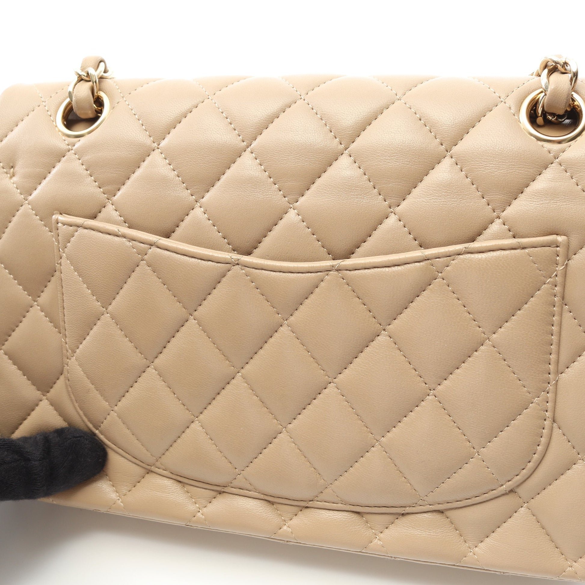 マトラッセ Wフラップ Wチェーンショルダーバッグ ラムスキン ベージュ ゴールド金具 シャネル バッグ CHANEL