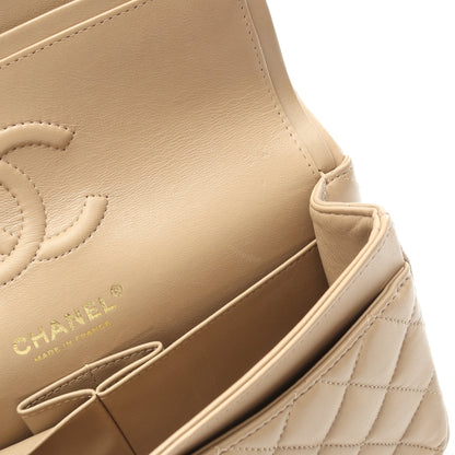 マトラッセ Wフラップ Wチェーンショルダーバッグ ラムスキン ベージュ ゴールド金具 シャネル バッグ CHANEL