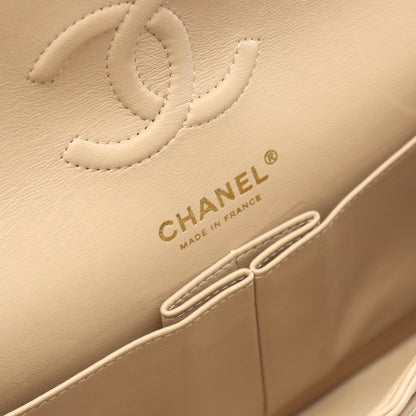 マトラッセ Wフラップ Wチェーンショルダーバッグ ラムスキン ベージュ ゴールド金具 シャネル バッグ CHANEL