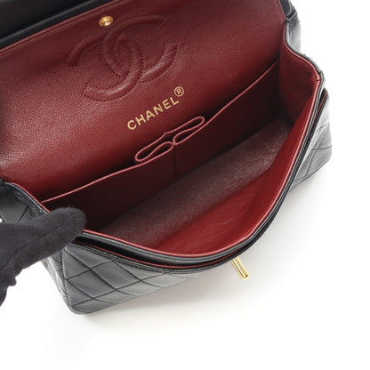 マトラッセ Wフラップ Wチェーンショルダーバッグ ラムスキン ブラック ゴールド金具 ヴィンテージ シャネル バッグ CHANEL
