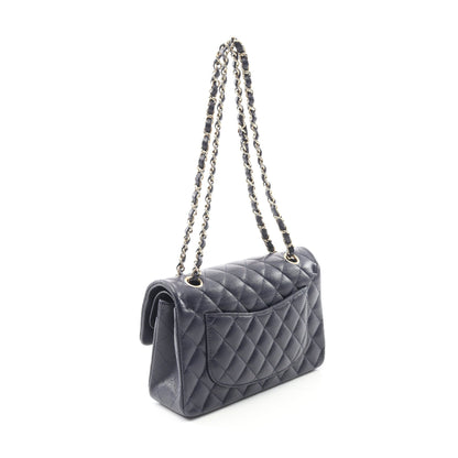マトラッセ Wフラップ Wチェーンショルダーバッグ キャビアスキン ネイビー ゴールド金具 シャネル バッグ CHANEL