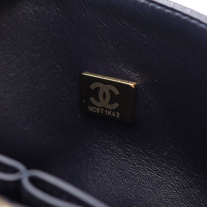 マトラッセ Wフラップ Wチェーンショルダーバッグ キャビアスキン ネイビー ゴールド金具 シャネル バッグ CHANEL