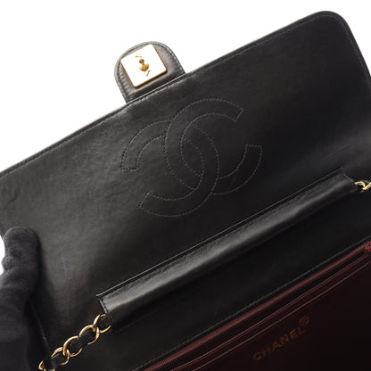 マトラッセ チェーンショルダーバッグ ラムスキン ブラック ゴールド金具 プッシュロック シャネル バッグ CHANEL