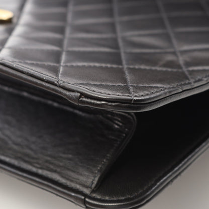 マトラッセ チェーンショルダーバッグ ラムスキン ブラック ゴールド金具 プッシュロック シャネル バッグ CHANEL