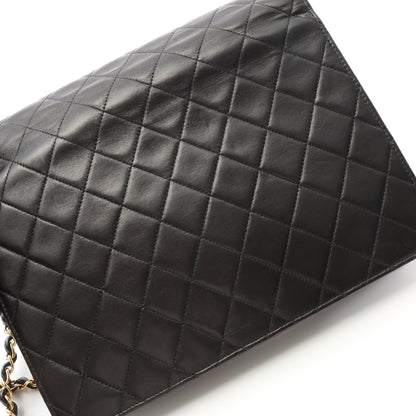 マトラッセ チェーンショルダーバッグ ラムスキン ブラック ゴールド金具 プッシュロック シャネル バッグ CHANEL