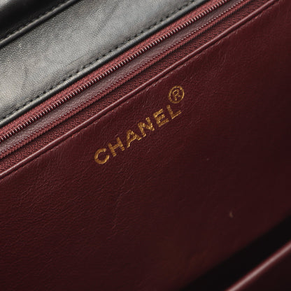 マトラッセ チェーンショルダーバッグ ラムスキン ブラック ゴールド金具 プッシュロック シャネル バッグ CHANEL