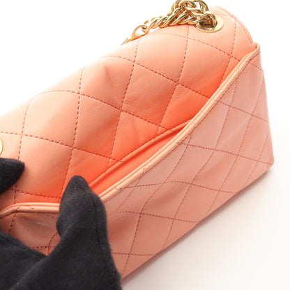 マトラッセ チェーンショルダーバッグ レザー コーラルオレンジ ゴールド金具 2WAY シャネル バッグ CHANEL