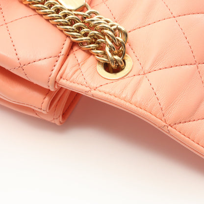 マトラッセ チェーンショルダーバッグ レザー コーラルオレンジ ゴールド金具 2WAY シャネル バッグ CHANEL