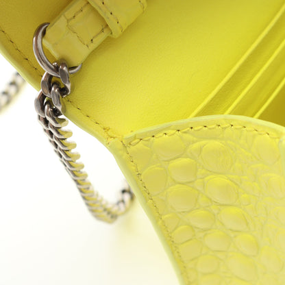 アワーグラス チェーンウォレット レザー イエロー クロコ型押し バレンシアガ バッグ BALENCIAGA