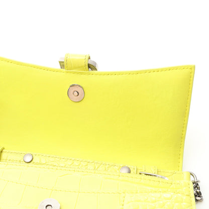 アワーグラス チェーンウォレット レザー イエロー クロコ型押し バレンシアガ バッグ BALENCIAGA