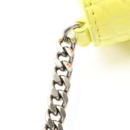 アワーグラス チェーンウォレット レザー イエロー クロコ型押し バレンシアガ バッグ BALENCIAGA
