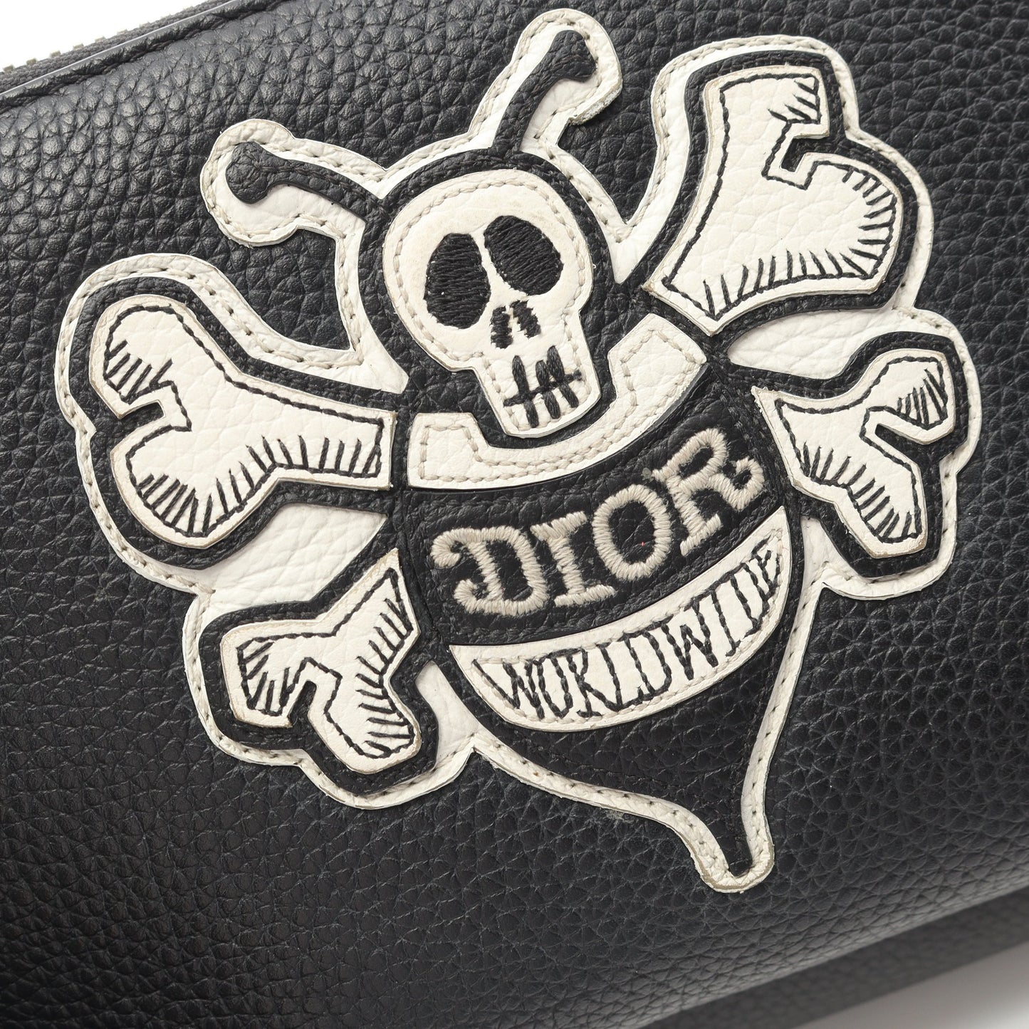 DIOR AND SHAWN ストラップポーチ ショルダーバッグ レザー ブラック クリスチャンディオール バッグ Christian Dior