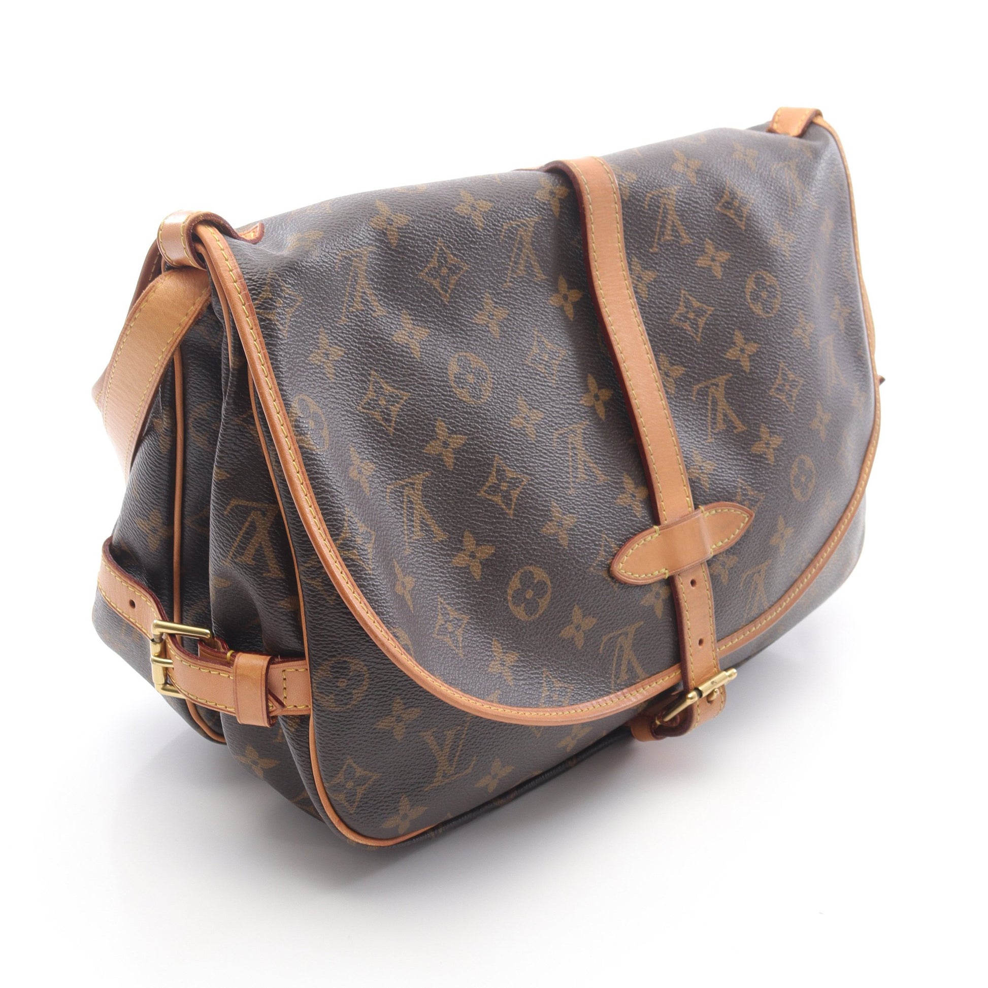 ソミュールGM モノグラム ショルダーバッグ PVC レザー ブラウン ルイヴィトン バッグ LOUIS VUITTON