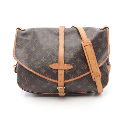 ソミュールGM モノグラム ショルダーバッグ PVC レザー ブラウン ルイヴィトン バッグ LOUIS VUITTON