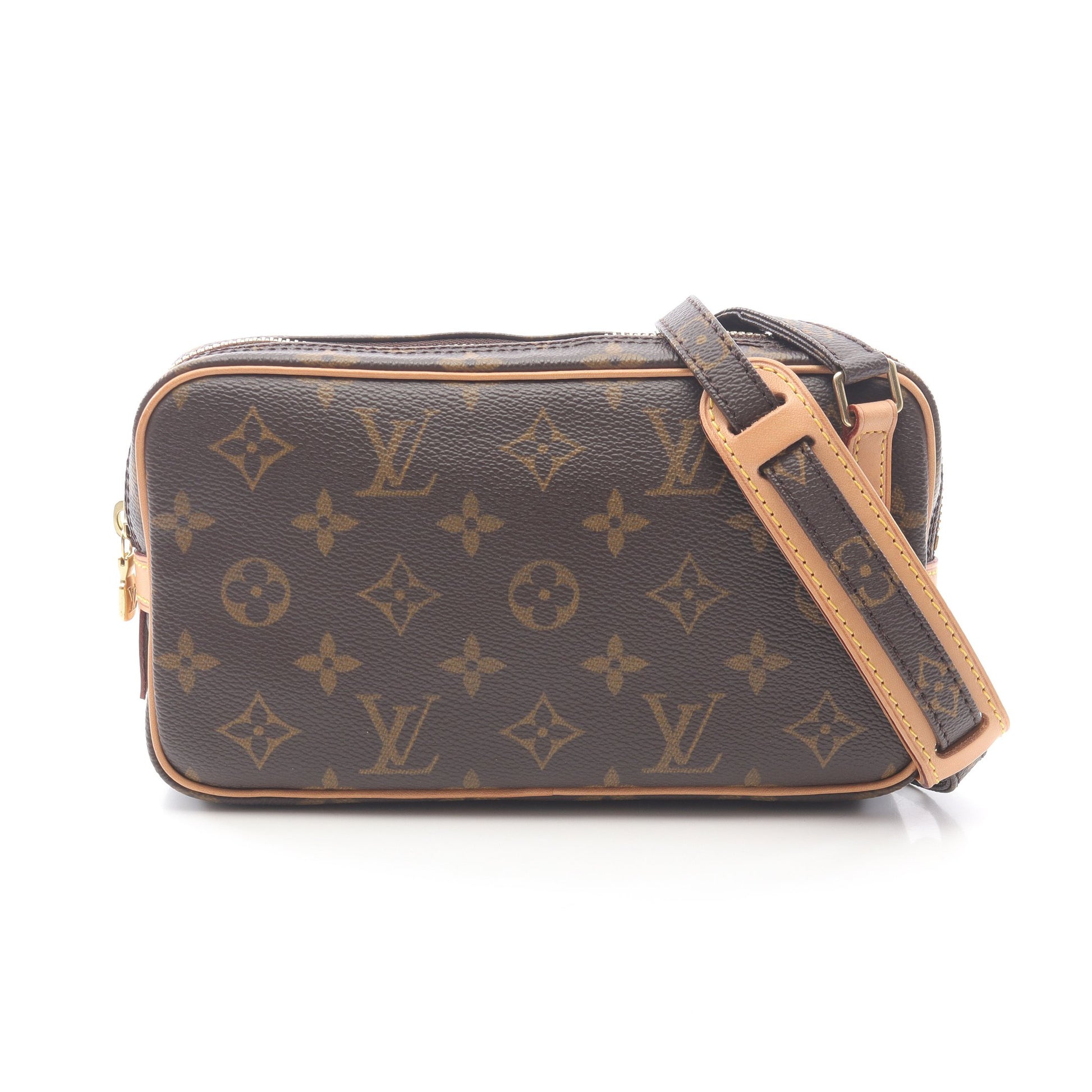 マルリーバンドリエール モノグラム ショルダーバッグ PVC レザー ブラウン ルイヴィトン バッグ LOUIS VUITTON
