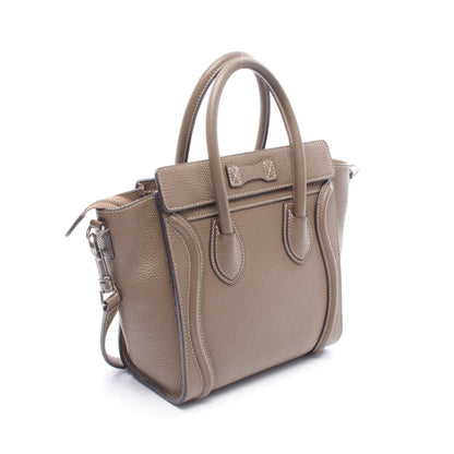 ラゲージ ナノショッパー ハンドバッグ レザー グレーブラウン 2WAY セリーヌ バッグ CELINE