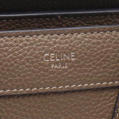 ラゲージ ナノショッパー ハンドバッグ レザー グレーブラウン 2WAY セリーヌ バッグ CELINE