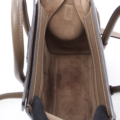 ラゲージ ナノショッパー ハンドバッグ レザー グレーブラウン 2WAY セリーヌ バッグ CELINE